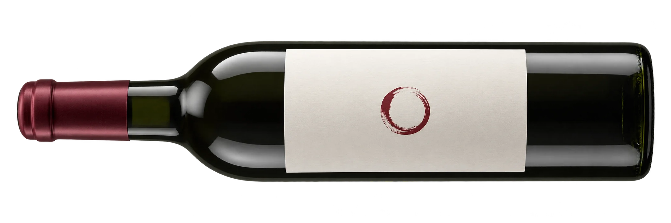 Bouteille de vin au verre sombre et à la capsule lie-de-vin